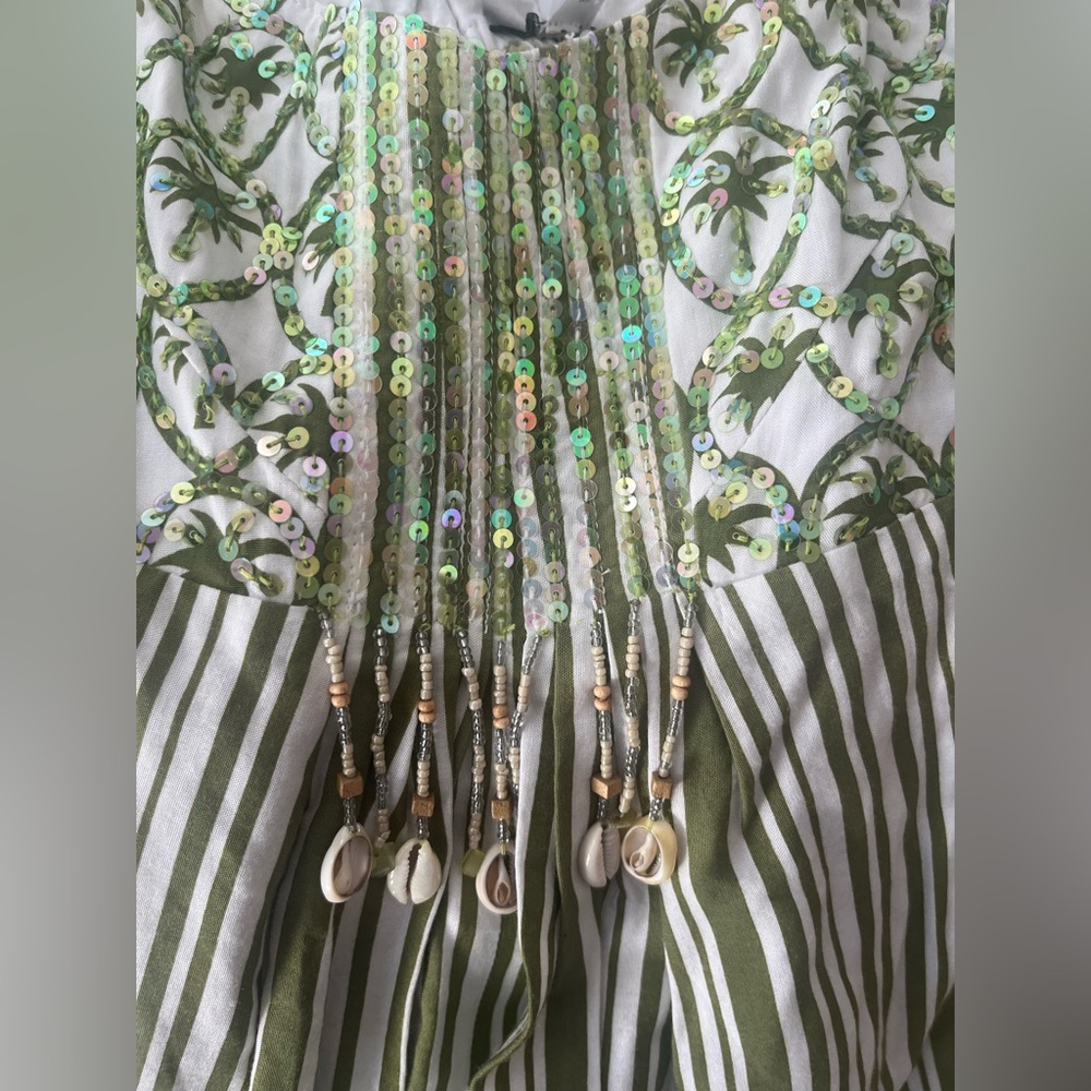 Green and White Mini Dress by Boston Proper